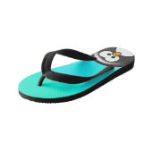 Peekaboo Penguin Aqua Kinder Teenslippers (Schuin)