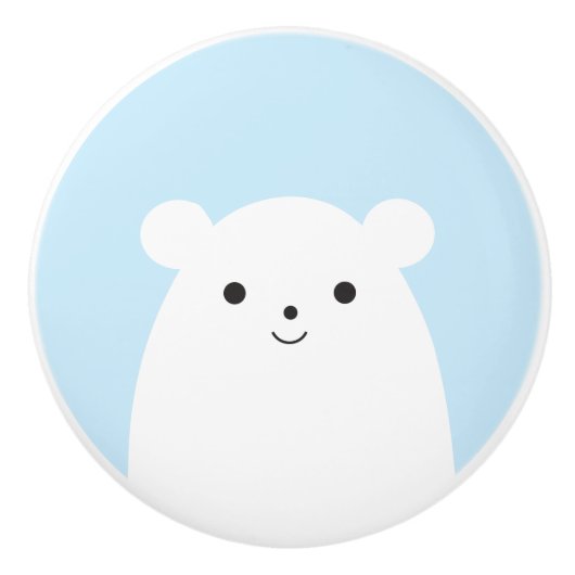 Peekaboo Polar Beer Ceramic Drawer Knob. Keramische Knop (Voorkant)