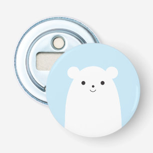 Peekaboo Polar Beer Fridge Magnet Bottle Open Button Flesopener