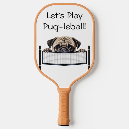 Peekaboo Pug Pickleball Paddle (Achterkant)