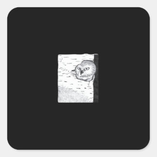 Peekaboo Schattige Basic Vierkante Sticker