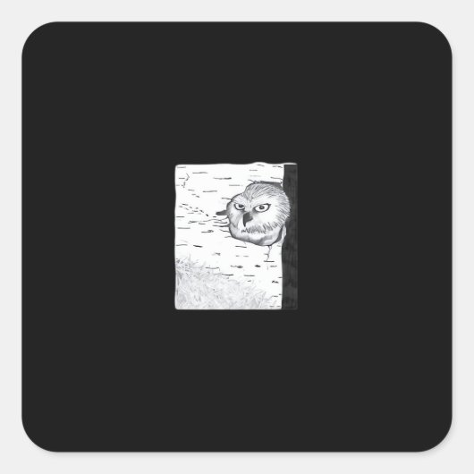 Peekaboo Schattige Basic Vierkante Sticker (Voorkant)