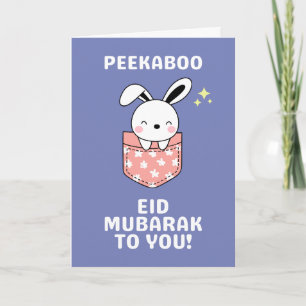 Peekaboo Schattige Bunny Eid Mubarak Kaart
