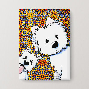 Peekaboo Westies Button