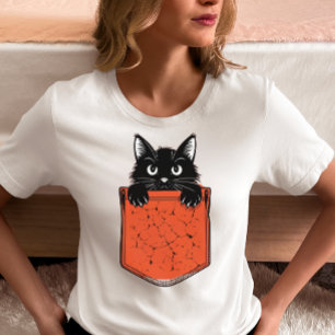 Peekaboo Zwarte Kat Zak T-shirt