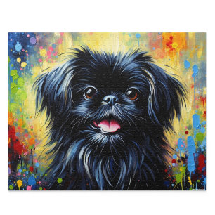 Peekapoo: Zwarte Peke-A-Poo Acryl Kunst Legpuzzel