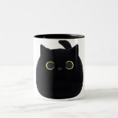 Peeking Black Cat Coffee Mug Curious Cat is Watch (Centre)