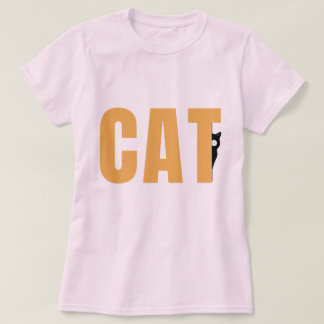 Peeking Black Cat Graphic, T-Shirt examen de chat