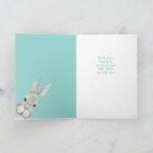 Peeking Bunny Krans Kleindochter Pasen Kaart (Binnen)