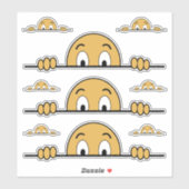 Peeking Cartoon Gezicht Contour Cut Sticker (Vel)