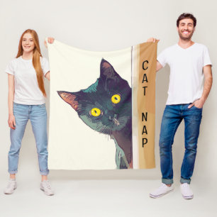 Peeking Cat Design Couverture polaire