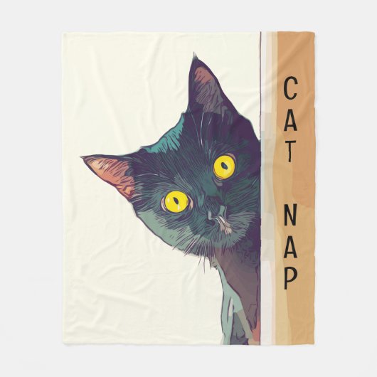 Peeking Cat Design Couverture polaire (Devant)