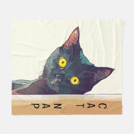 Peeking Cat Design Couverture polaire (Devant (Horizontal))
