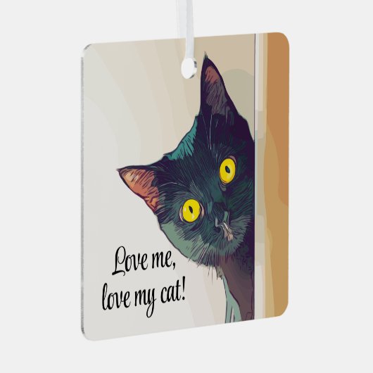 Peeking Cat Design Ornement (Avant droite)