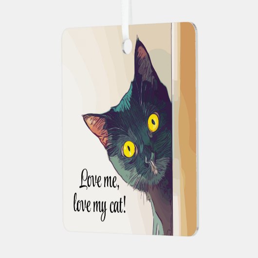 Peeking Cat Design Ornement (Avant gauche)