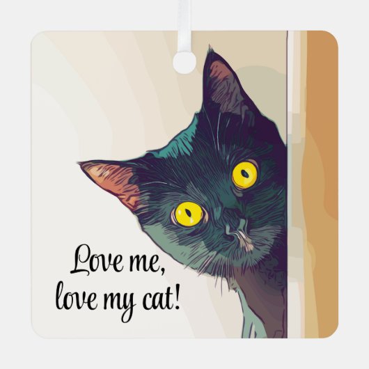 Peeking Cat Design Ornement (Recto)