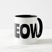Peeking Cat Meow Design Coffee Mug (Devant droit)
