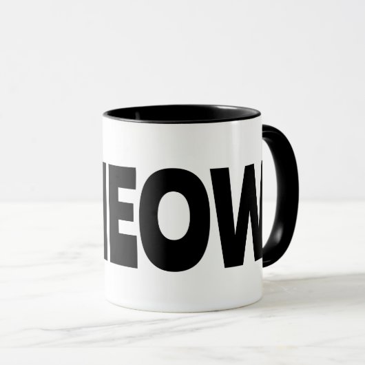 Peeking Cat Meow Design Coffee Mug (Devant droit)