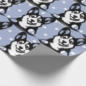 Peeking Corgi Blue Gepersonaliseerd thema Cadeaupapier (Hoek)