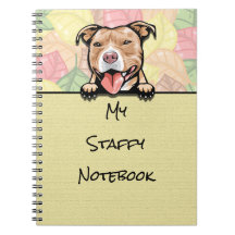 Peeking Cute Staffy, brun clair, carnet