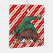 Peeking Elf Christmas Keramisch Ornament (Rechts)