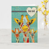 Peeking Giraffes Moederdag Kaart (Gele Bloem)