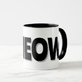 Peeking Gray Cat Meow Design Coffee Mug (Devant droit)