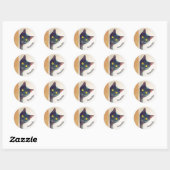 Peeking Kat Design Classic Ronde Sticker (Vel)