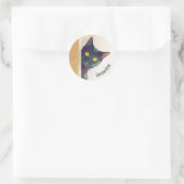 Peeking Kat Design Classic Ronde Sticker (Tas)