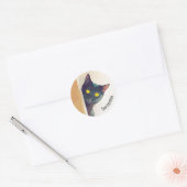 Peeking Kat Design Classic Ronde Sticker (Envelop)
