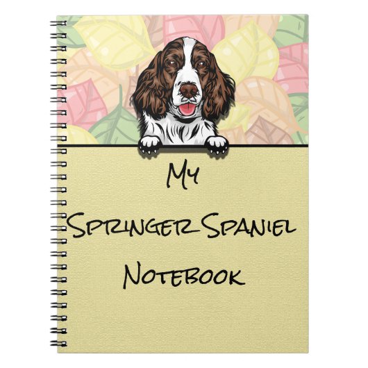 Peeking Leuke Springer Spaniel notitieboek (Voorkant)