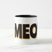 Peeking Orange Cat Meow Design Coffee Mug (Centre)