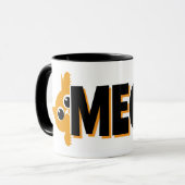 Peeking Orange Cat Meow Design Coffee Mug (Devant gauche)