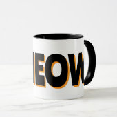 Peeking Orange Cat Meow Design Coffee Mug (Devant droit)