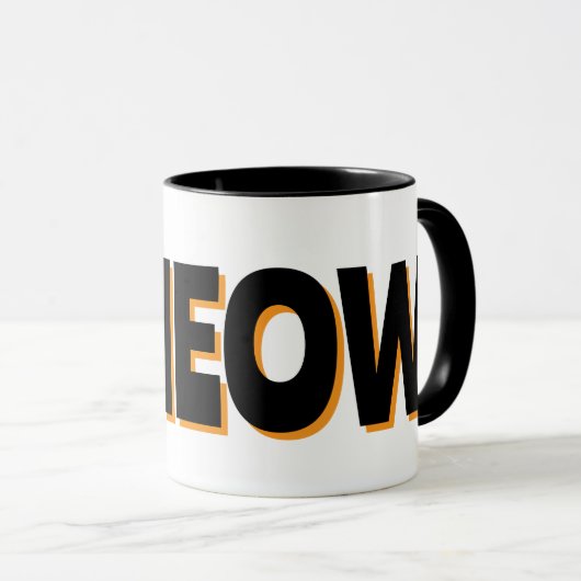 Peeking Orange Cat Meow Design Coffee Mug (Devant droit)