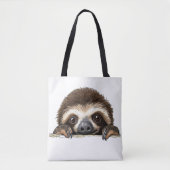 Peeking Sloth Canvas tas (Voorkant)