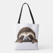 Peeking Sloth Canvas tas (Achterkant)