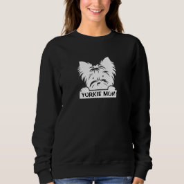 Peeking Yorkie Black Silhouette Yorkie Mom  Trui