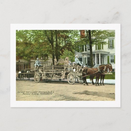Peekskill, N.Y., Cortland Hook & Ladder Fire Truck Briefkaart (Voorkant)