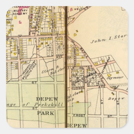 Peekskills, New York 4 Vierkante Sticker (Voorkant)