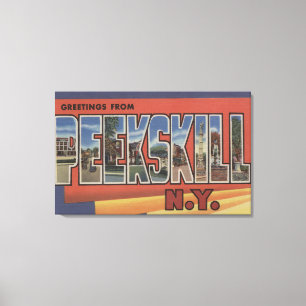Peekvaardigheid, New York - grote letterscènes Canvas Afdruk