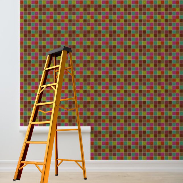 Peel en stick behang multi-gekleurde vierkanten (Peel and stick wallpaper multi-colored squares wallpaper)