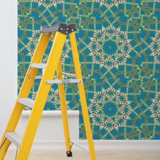 Peel en Stick Blue Grafische cirkels Patroon Behang