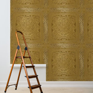 Peel en stick Indisch geïnspireerd design goud Behang