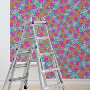 Peel en Stick multi-gekleurde cirkels zebra patroo Behang