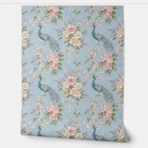 Peel en Stick Wallpaper –  Pauw in Blauw