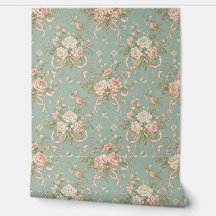 Peel en Stick Wallpaper –  Rozen, Vogels