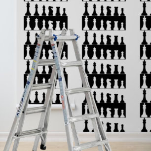 Peel en Stick Wallpaper zwart wit schaakstukken Behang