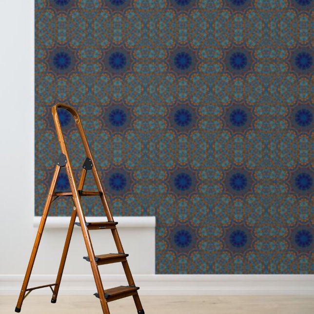 Peel et bâton Papier peint Bleu Copper Graphique (Peel and stick Wallpaper Blue Copper Graphic Wallpaper)