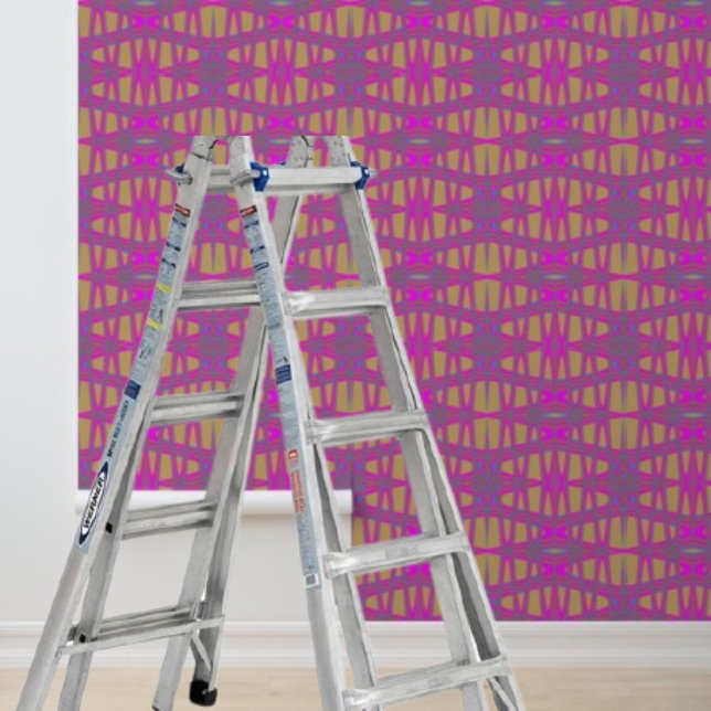 Peel et bâton papier peint rose bleu taupe graphiq (Créateur téléchargé)